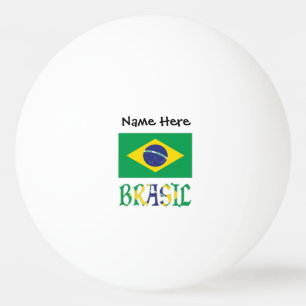 Pelota De Ping Pong Bandera Brasil Nombre Personalizado Brasil