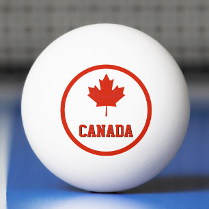Pelota De Ping Pong Bandera canadiense roja y blanca