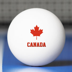 Pelota De Ping Pong Bandera canadiense roja y blanca