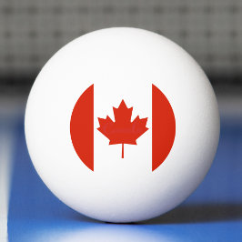 Pelota De Ping Pong Bandera canadiense roja y blanca hoja de arce