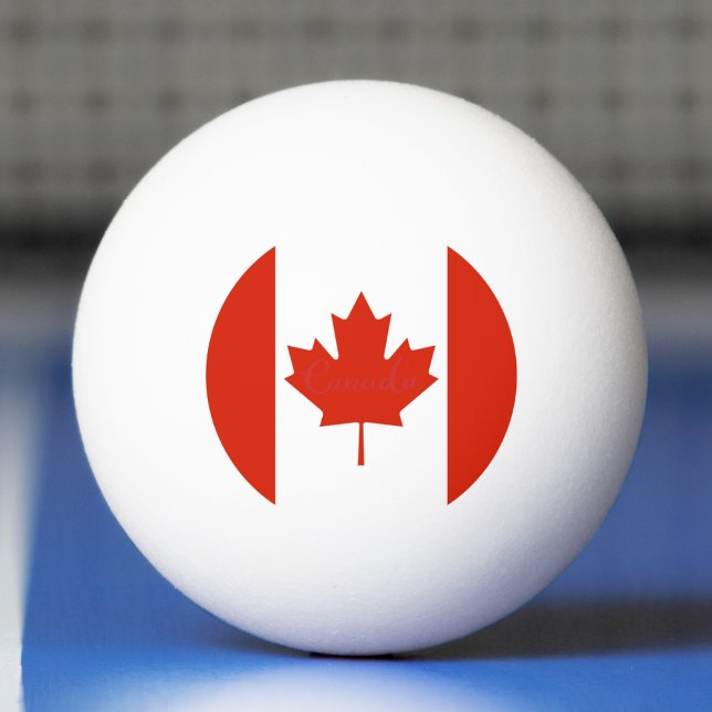 Pelota De Ping Pong Bandera canadiense roja y blanca hoja de arce (canada canadian flag ping pong ball)