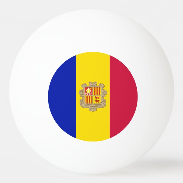 Pelota De Ping Pong Bandera de Andorra (Anverso)