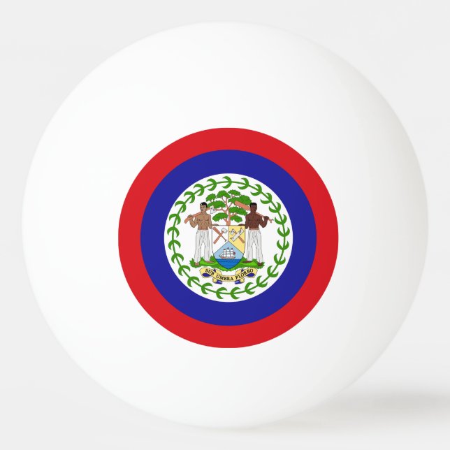 Pelota De Ping Pong Bandera de Belice (Reverso)