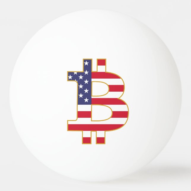Pelota De Ping Pong Bandera de Bitcoin USA - Cripto Btc (Anverso)