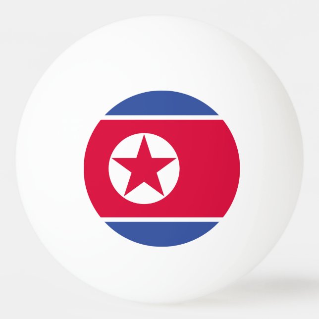 Pelota De Ping Pong Bandera de Corea del Norte (Anverso)