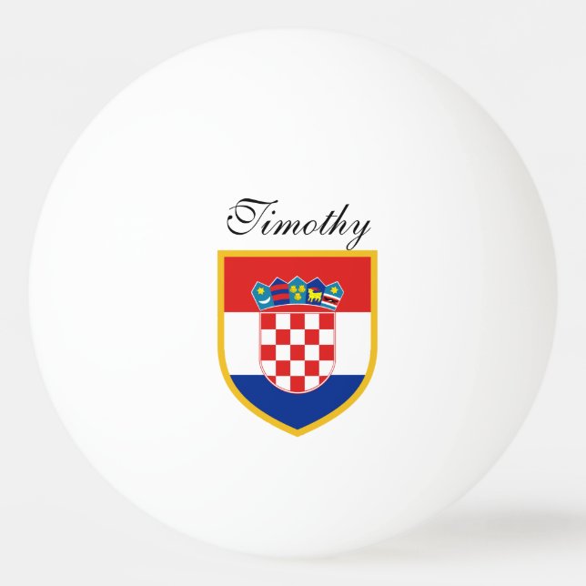 Pelota De Ping Pong Bandera de Croacia personalizada (Anverso)