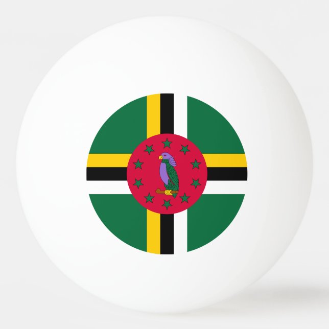 Pelota De Ping Pong Bandera de Dominica (Anverso)