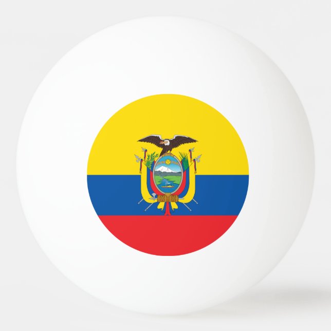 Pelota De Ping Pong Bandera de Ecuador (Anverso)