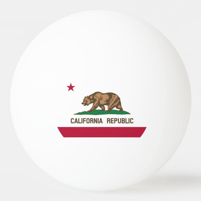 Pelota De Ping Pong Bandera de estado de California (Reverso)