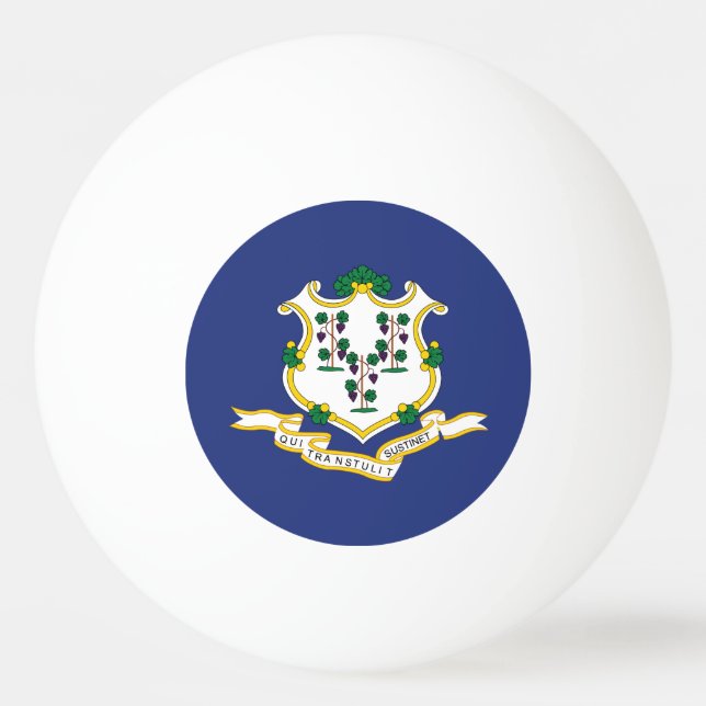 Pelota De Ping Pong Bandera de estado de Connecticut (Reverso)