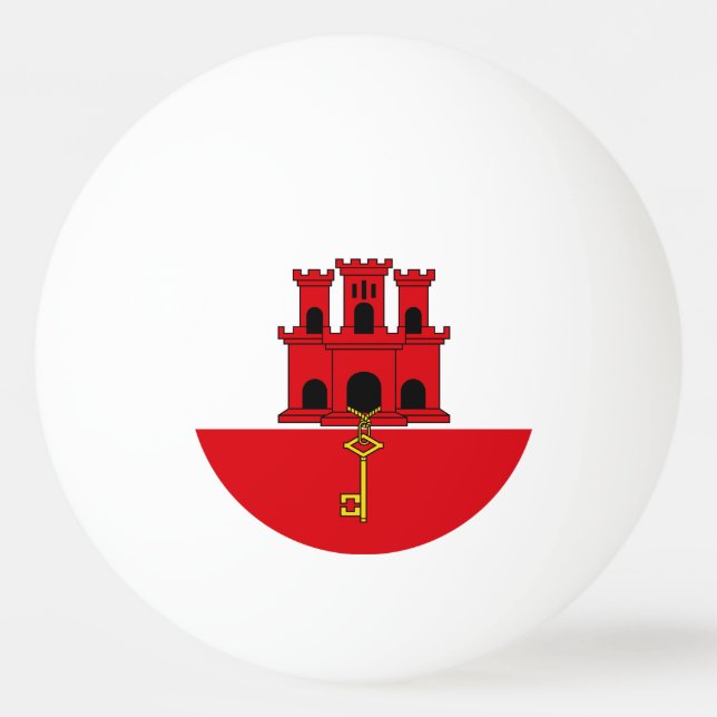 Pelota De Ping Pong Bandera de Gibraltar (Anverso)
