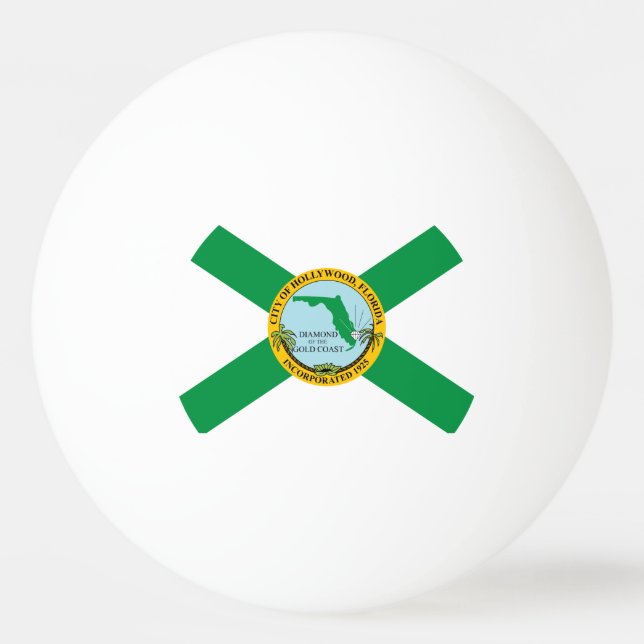 Pelota De Ping Pong Bandera de Hollywood, Florida (Anverso)