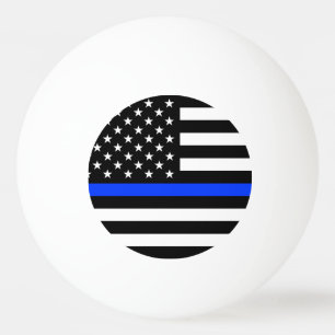 Pelota De Ping Pong Bandera de la policía delgada de la línea azul