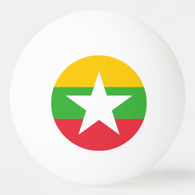 Pelota De Ping Pong Bandera de Myanmar (Reverso)