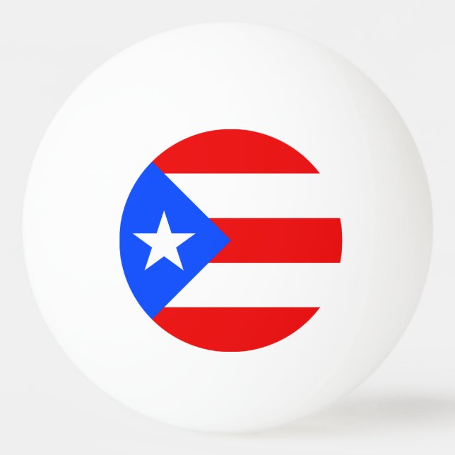 Pelota De Ping Pong Bandera de Puerto Rico (Anverso)