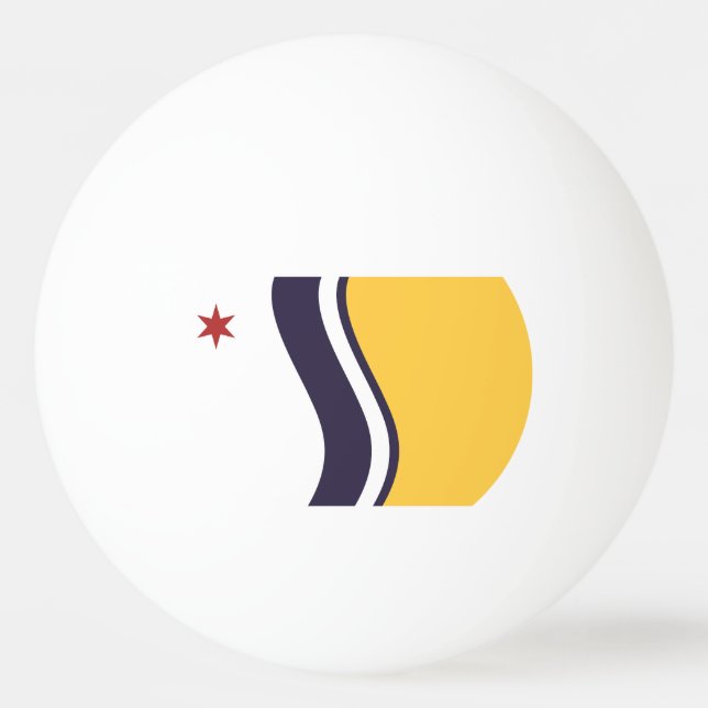 Pelota De Ping Pong Bandera de South Bend, Indiana (Anverso)