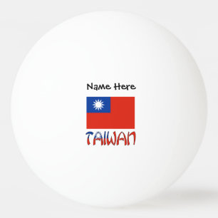 Pelota De Ping Pong Bandera de Taiwán y Taiwán Personalizada 
