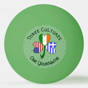 Pelota De Ping Pong Bandera de trébol personalizada grecoirlandesa est