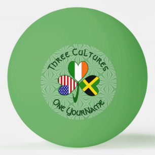 Pelota De Ping Pong Bandera de Trébol Personalizada Jamaicana Irlandes