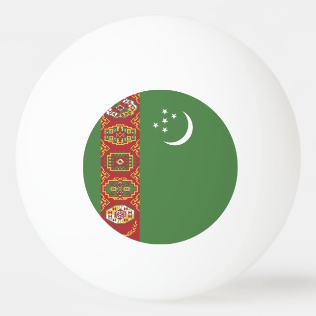 Pelota De Ping Pong Bandera de Turkmenistán (Anverso)