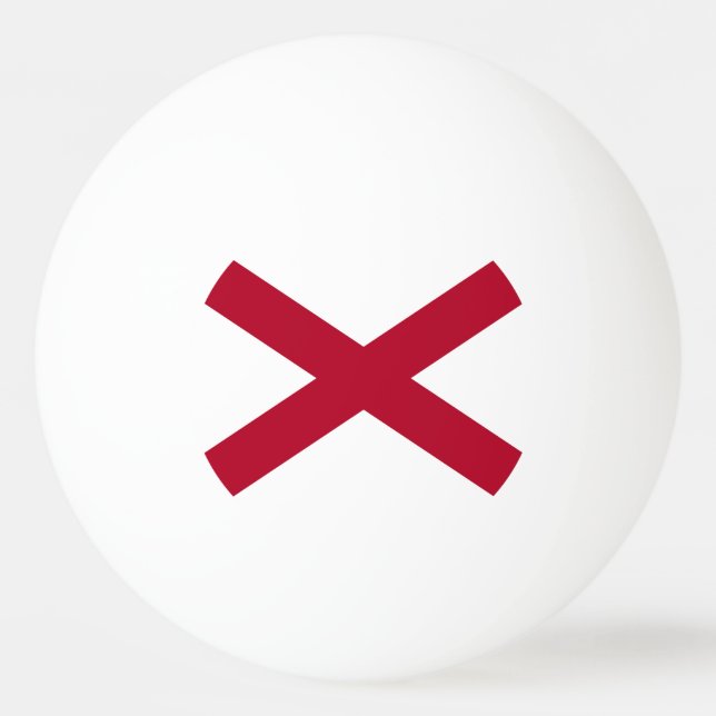 Pelota De Ping Pong Bandera del estado de Alabama (Reverso)