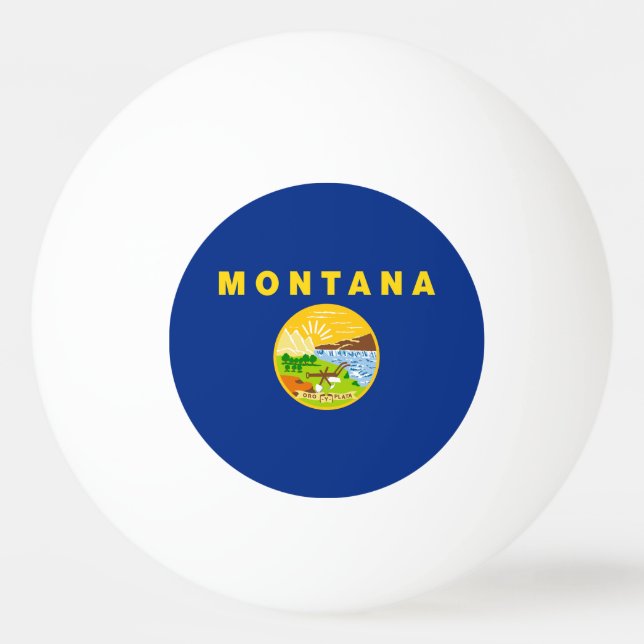 Pelota De Ping Pong Bandera del estado de Montana (Anverso)