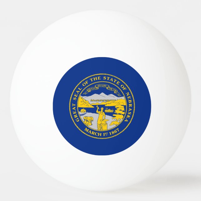 Pelota De Ping Pong Bandera del Estado de Nebraska (Anverso)