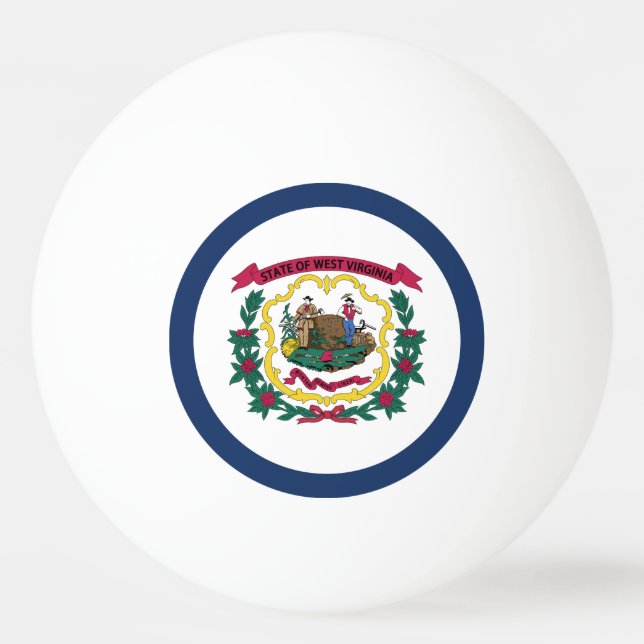 Pelota De Ping Pong Bandera del Estado de Virginia Occidental (Anverso)