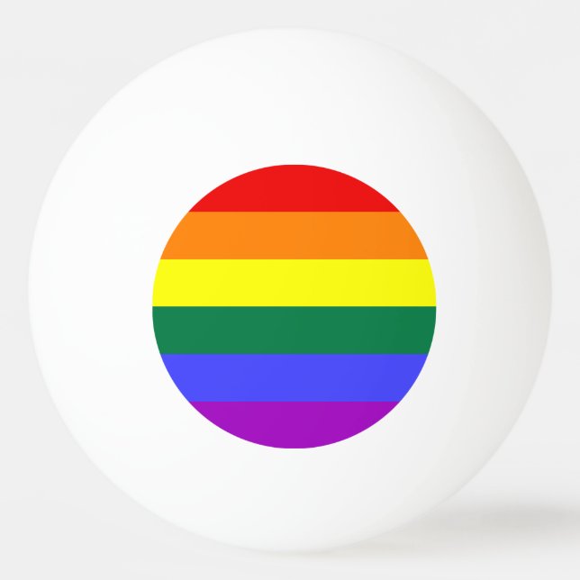 Pelota De Ping Pong Bandera del Orgullo Iris (Reverso)