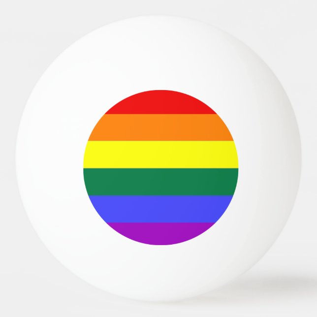 Pelota De Ping Pong Bandera del Orgullo Iris de la Lesbiana Gay LGBT (Reverso)