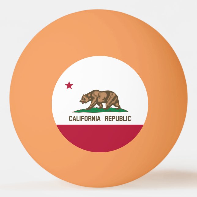 Pelota De Ping Pong Bandera del oso de la República de California: Est (Anverso)