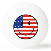 Bandera estadounidense con cara sonriente