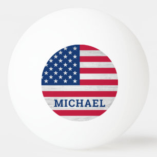 Pelota De Ping Pong Bandera estadounidense Patriótica Azul Blanco Roj