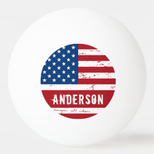 Pelota De Ping Pong Bandera estadounidense personaliza estrellas patri