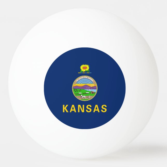 Pelota De Ping Pong Bandera estatal de Kansas (Anverso)