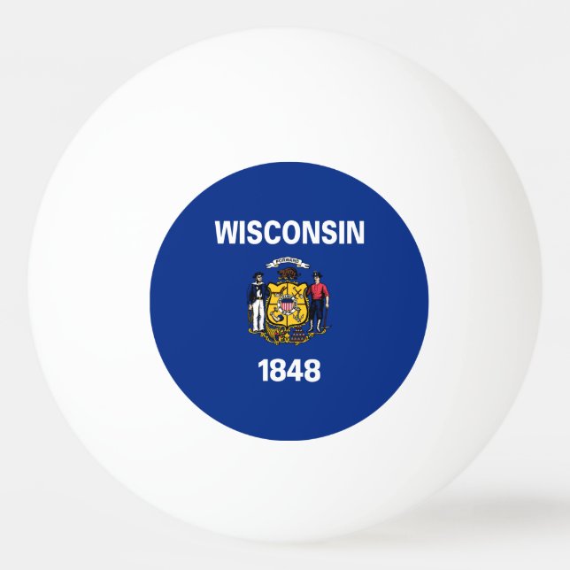 Pelota De Ping Pong Bandera estatal de Wisconsin (Anverso)