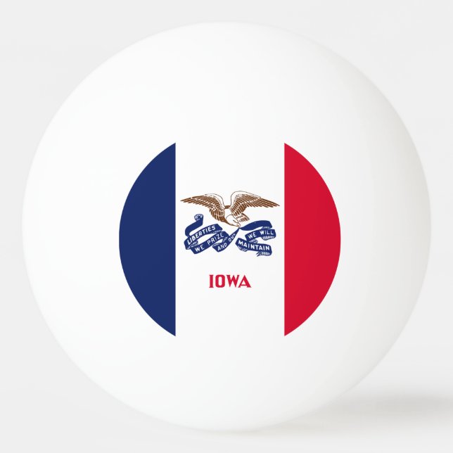 Pelota De Ping Pong Bandera Estatal Iowa (Anverso)