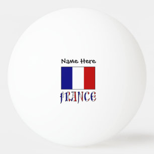 Pelota De Ping Pong Bandera francesa con tu nombre