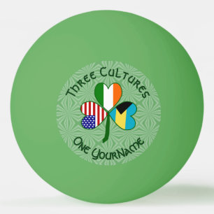 Pelota De Ping Pong Bandera Irlandesa Americana de las Bahamas Trébol