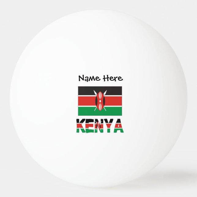 Pelota De Ping Pong Bandera keniana personalizada (Anverso)