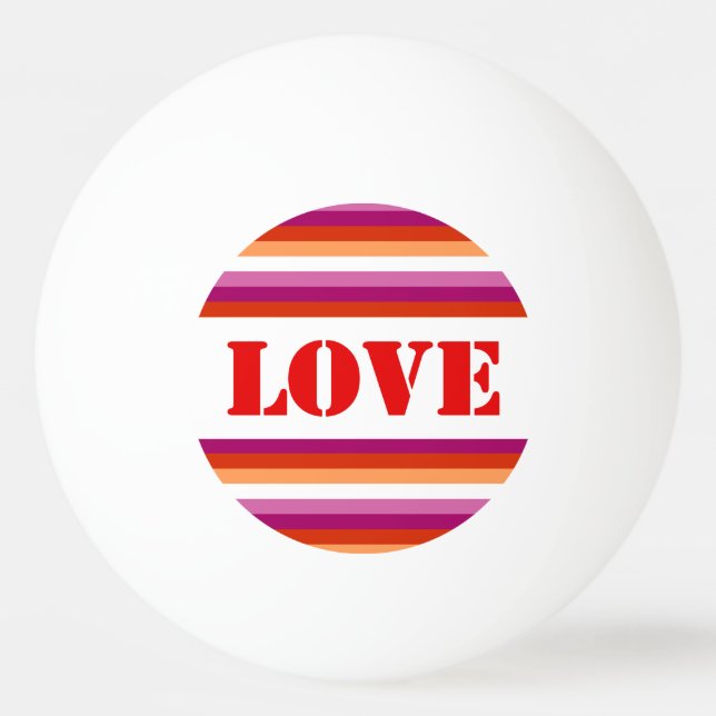 Pelota De Ping Pong Bandera lesbiana LGBTQ+ Orgullo de las bandas de a (Anverso)