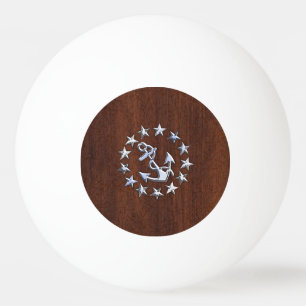 Pelota De Ping Pong Bandera náutica estadounidense Wet Mahogany