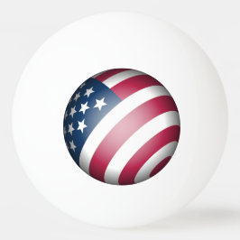 Pelota De Ping Pong Bandera Patriótica Americana Blanco Rojo y Azul