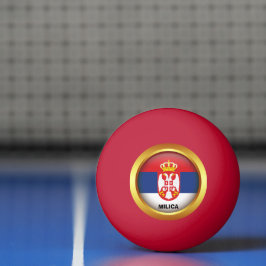 Pelota De Ping Pong Bandera patriótica de Serbia
