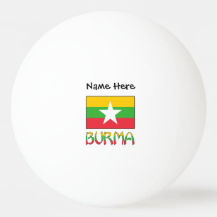 Pelota De Ping Pong Bandera personalizada de Birmania y Myanmar