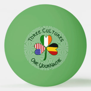 Pelota De Ping Pong Bandera personalizada de trébol americano irlandés