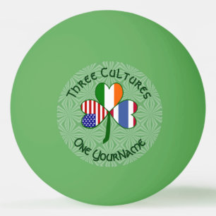 Pelota De Ping Pong Bandera personalizada de trébol americano irlandés