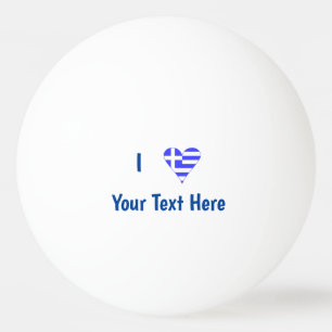 Pelota De Ping Pong Bandera Personalizada del Corazón del Amor Griego