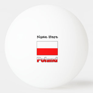 Pelota De Ping Pong Bandera polaca de Polonia Personalización negra