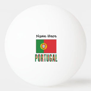 Pelota De Ping Pong Bandera portuguesa personalizada con nombre 